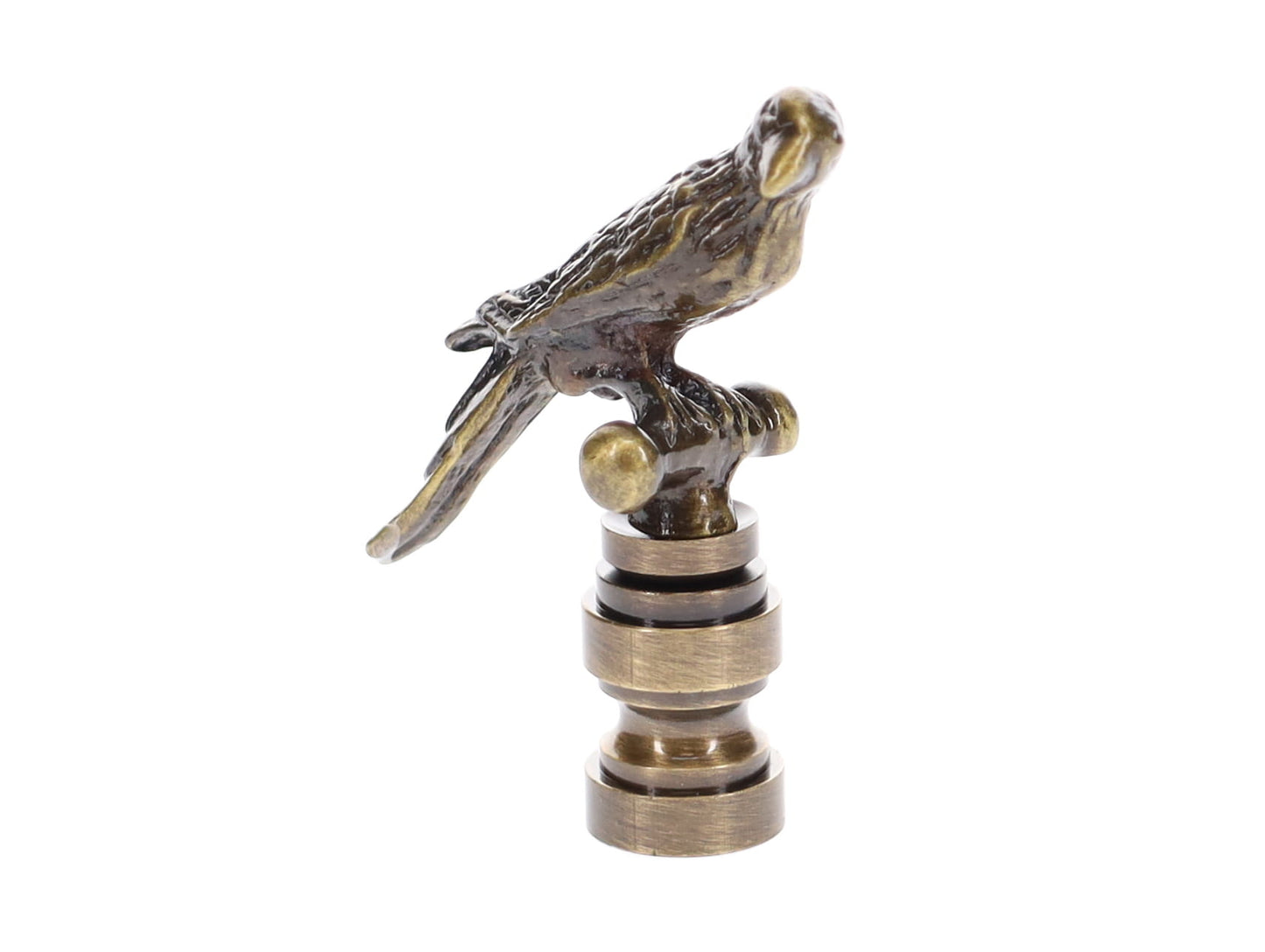 2-1/4" Tall Die Cast Metal "Parrot" Finial with an Antique Finish Tap 1/4-27F (11165A)