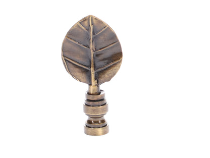2-3/8" Tall Tree Frog Design Cast Metal Finial Antique Brass Finish 1/4-27F Tap (11239A)