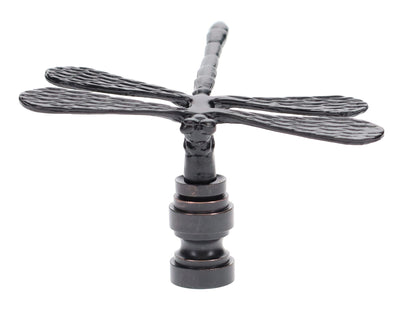 2" Tall Dragonfly Design Cast Metal Finial Bronze Finish 1/4-27F Tap (11241B)