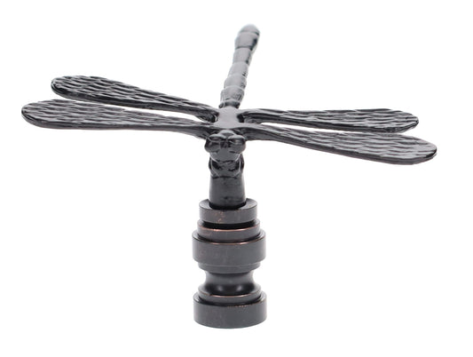 2" Tall Dragonfly Design Cast Metal Finial Bronze Finish 1/4-27F Tap (11241B)