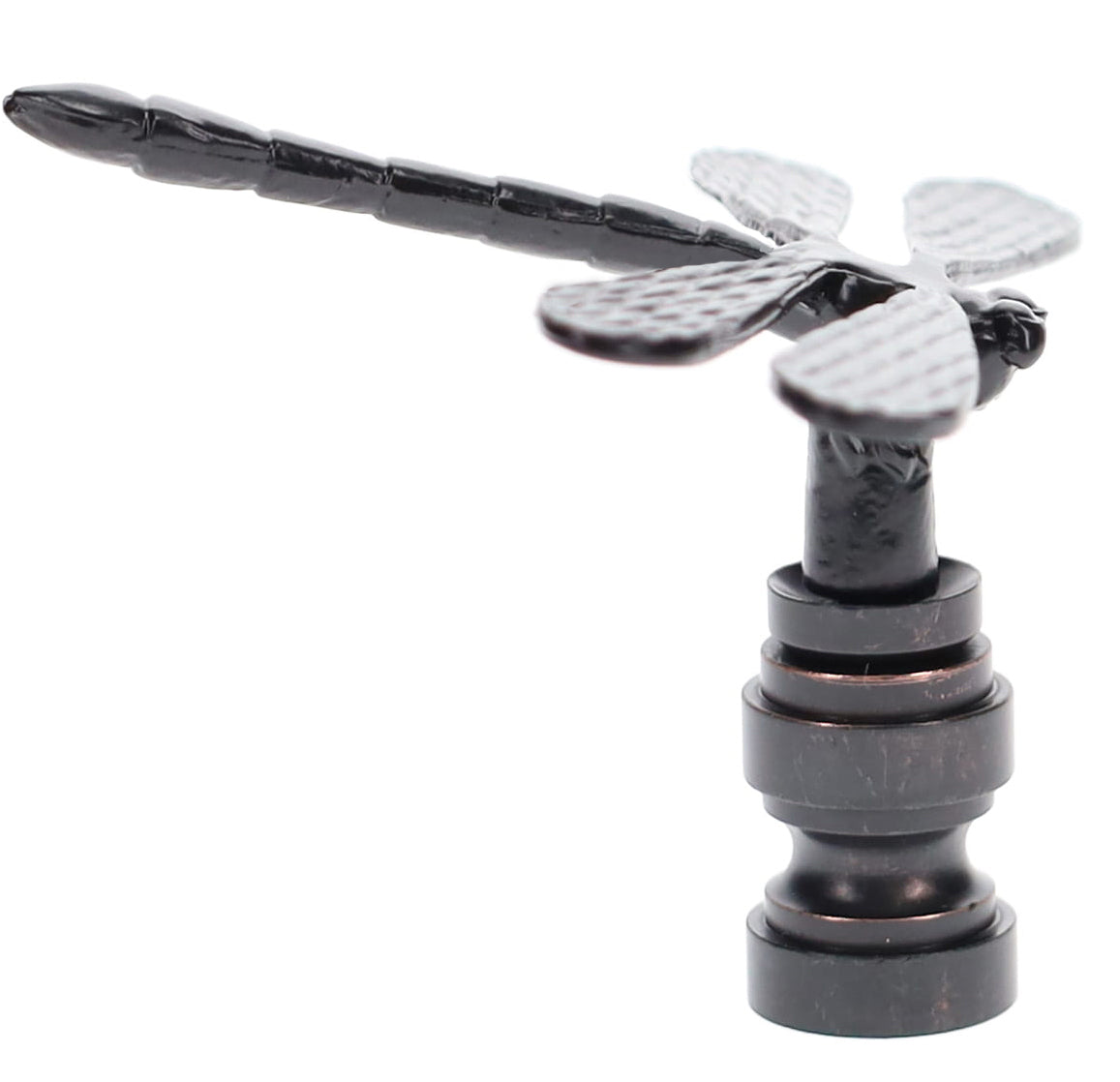 2" Tall Dragonfly Design Cast Metal Finial Bronze Finish 1/4-27F Tap (11241B)