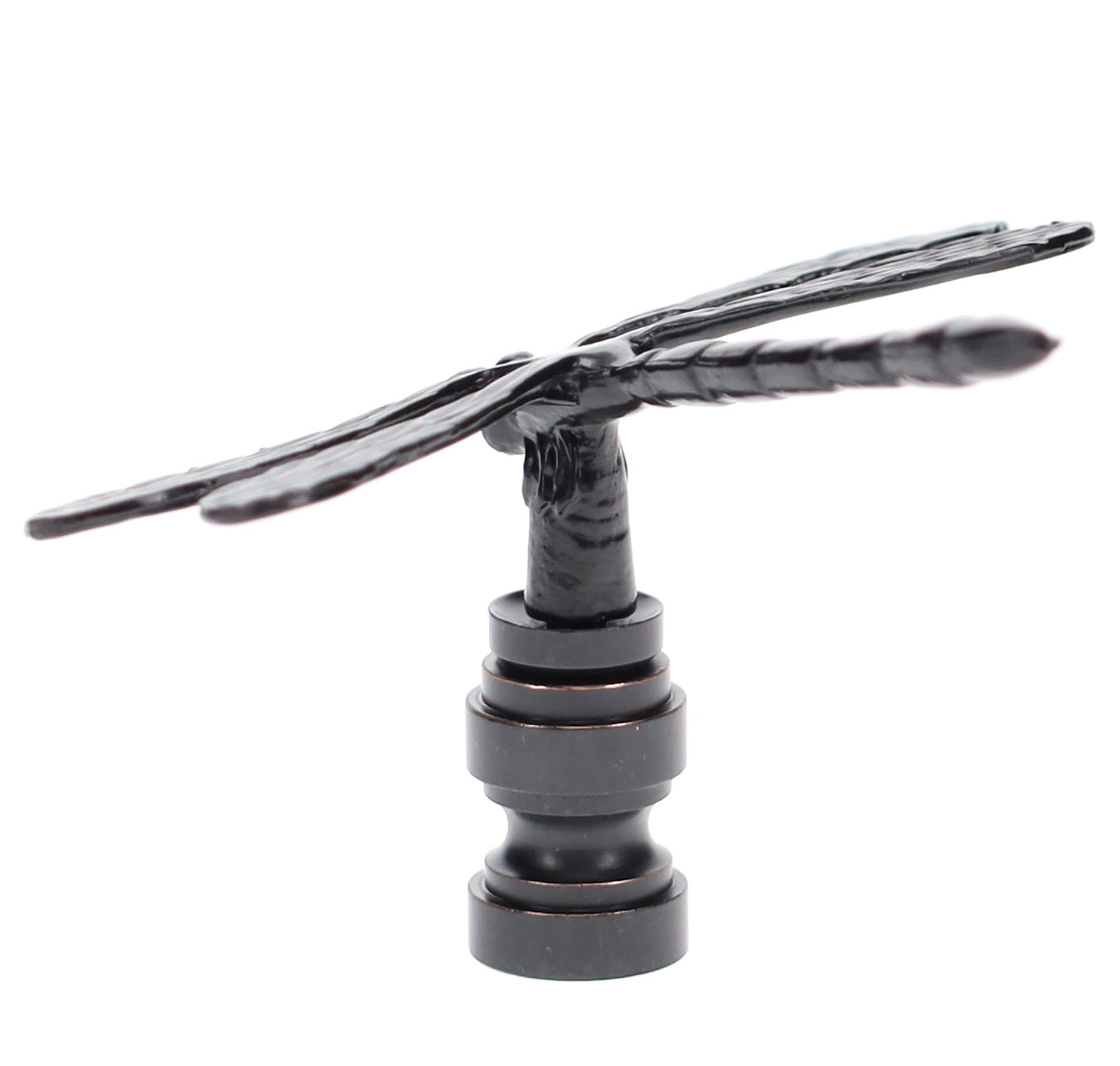 2" Tall Dragonfly Design Cast Metal Finial Bronze Finish 1/4-27F Tap (11241B)