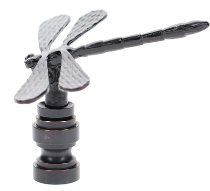2" Tall Dragonfly Design Cast Metal Finial Bronze Finish 1/4-27F Tap (11241B)