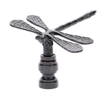 2" Tall Dragonfly Design Cast Metal Finial Bronze Finish 1/4-27F Tap (11241B)