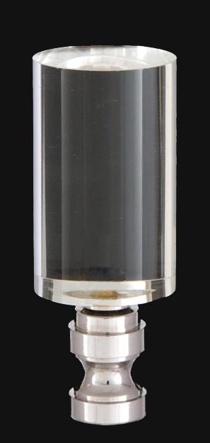 Acrylic Cylinder Design, Clear Finial, Nickel Brass Base (11250N)