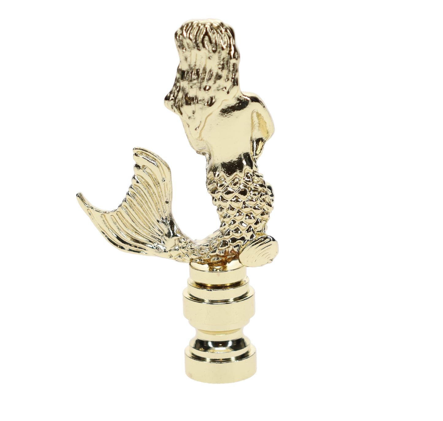 2-7/8" Tall Mermaid Design Solid Brass Finial 1/4-27F Tap (11262)