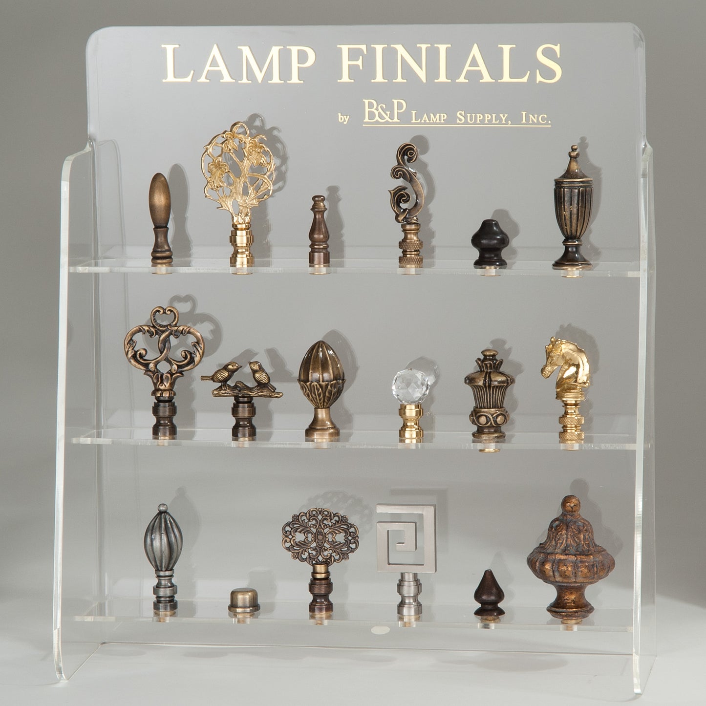 Finial Display Case - Mount your own finials or order complete with finials (11350)