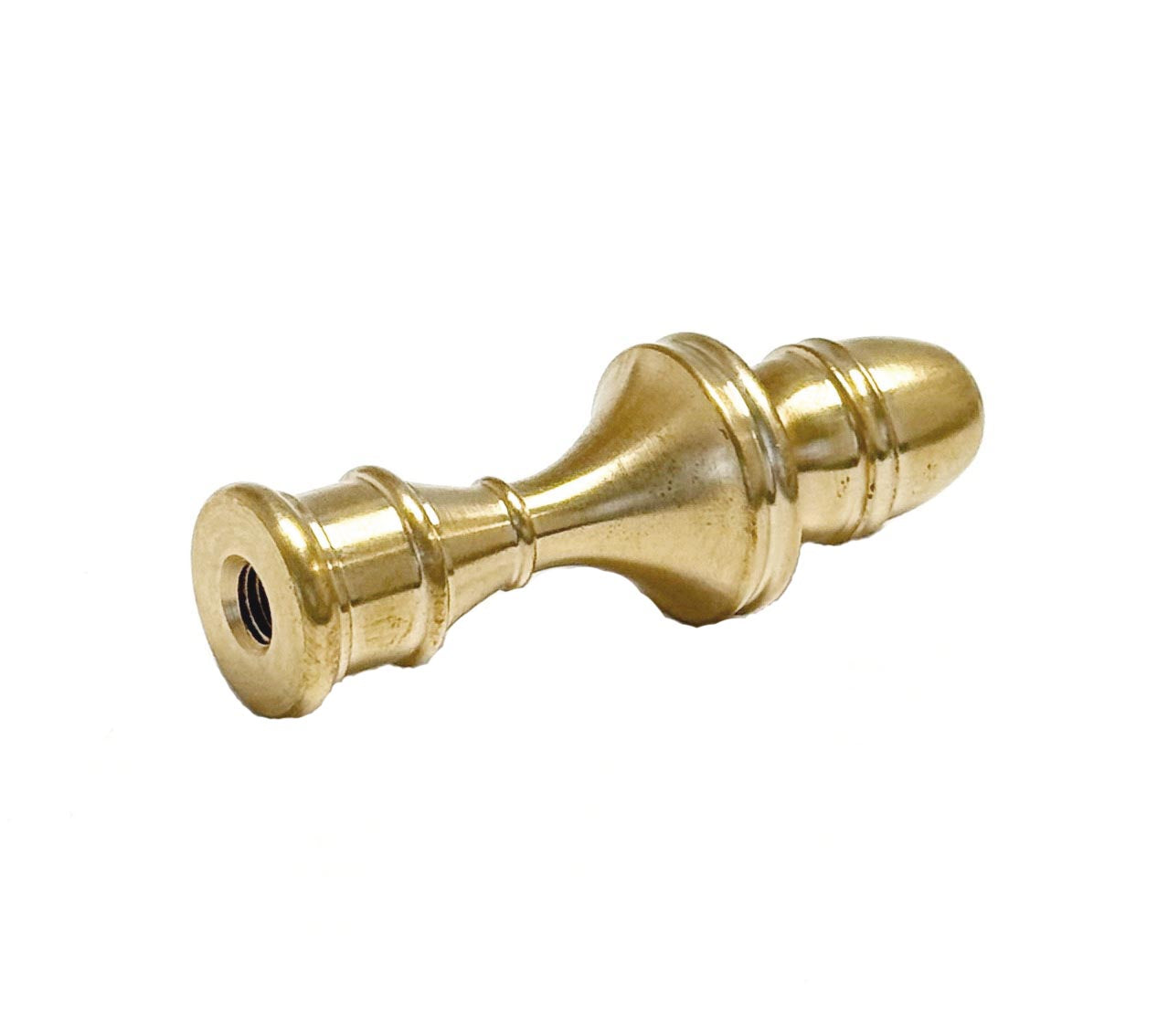 2-1/2" Tall x 7/8" Diam Unfinished Brass Mid-Century Modern Style Finial Tap 1/4-27 (11406U)