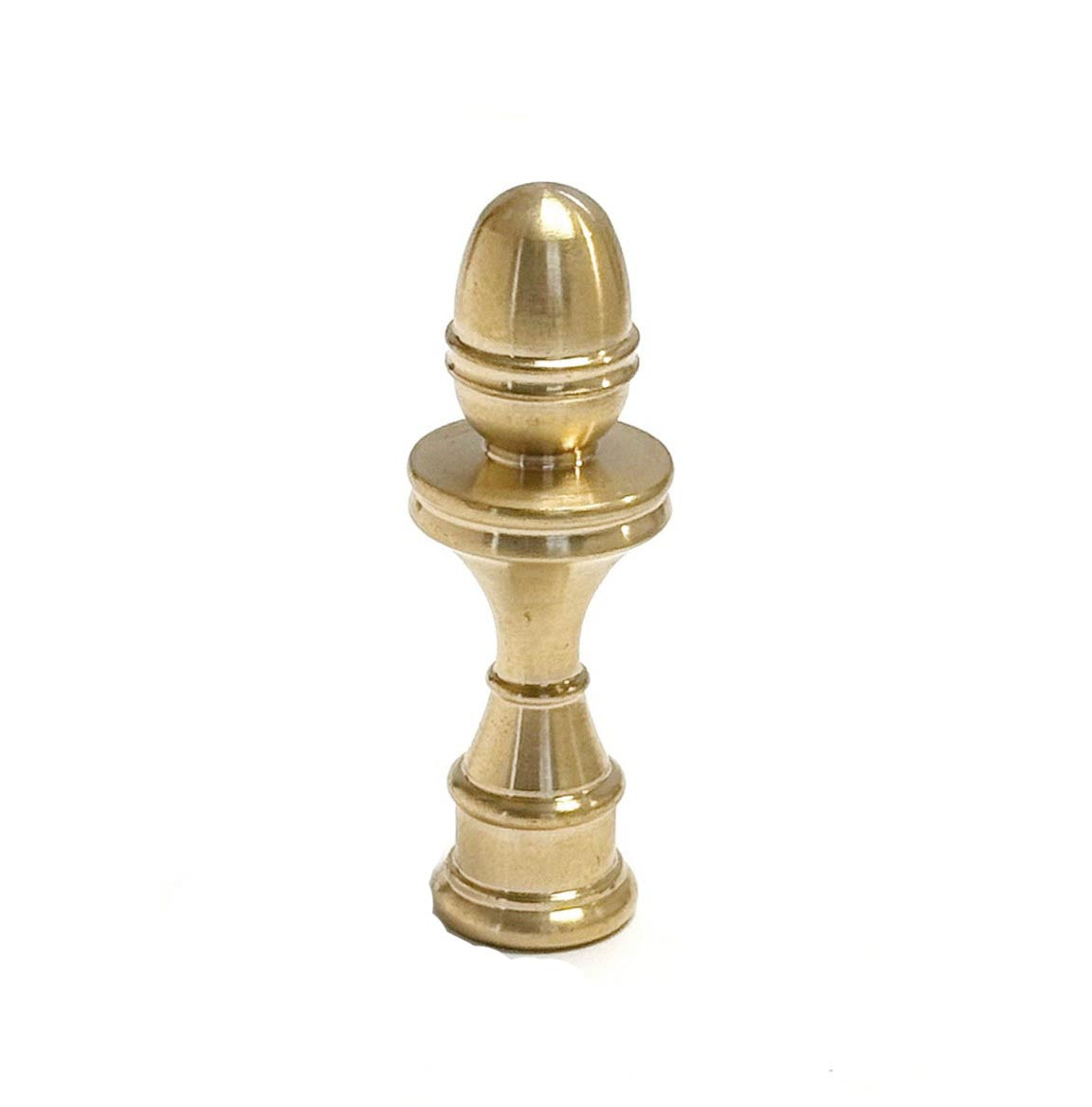 2-1/2" Tall x 7/8" Diam Unfinished Brass Mid-Century Modern Style Finial Tap 1/4-27 (11406U)