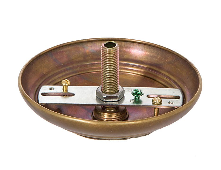 Antique Brass Solid Spun Brass Ribbed Canopy Kits (11734A)