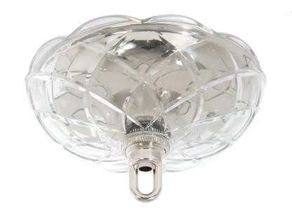 6 Inch Diameter Clear Crystal Canopy For Chandelier, Nickel Plated Brass Insert & Matching Screw Collar Hardware Kit (11759N)