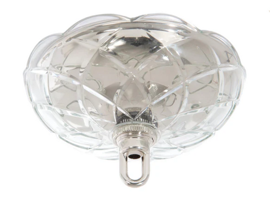 6 Inch Diameter Clear Crystal Canopy For Chandelier, Nickel Plated Brass Insert & Matching Screw Collar Hardware Kit (11759N)