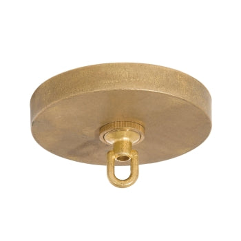 5 Inch Diameter Top Quality Unfinished Die Cast Brass Modern Canopy With Screw Collar Loop & Ceiling Hardware (11769U)