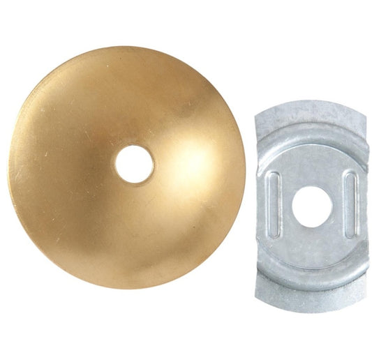 Brass Neckless Holder Set for Neckless Shades with a 1-5/8"-2" Opening, 2-3/4" Diameter Cap, 2.20" x 1.15" Holder