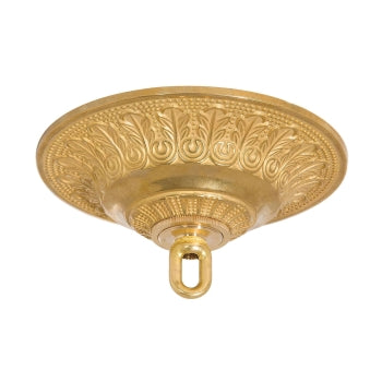 6 Inch Diameter Fine Quality, Vintage Style Die Cast Brass Canopy with Mounting Hardware Kit (11799UK)