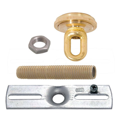 6 Inch Diameter Fine Quality, Vintage Style Die Cast Brass Canopy with Mounting Hardware Kit (11799UK)