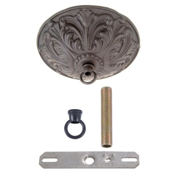 Satin Black Finished, Cast Brass Ceiling Canopy, 5 1/2" dia. (11805)