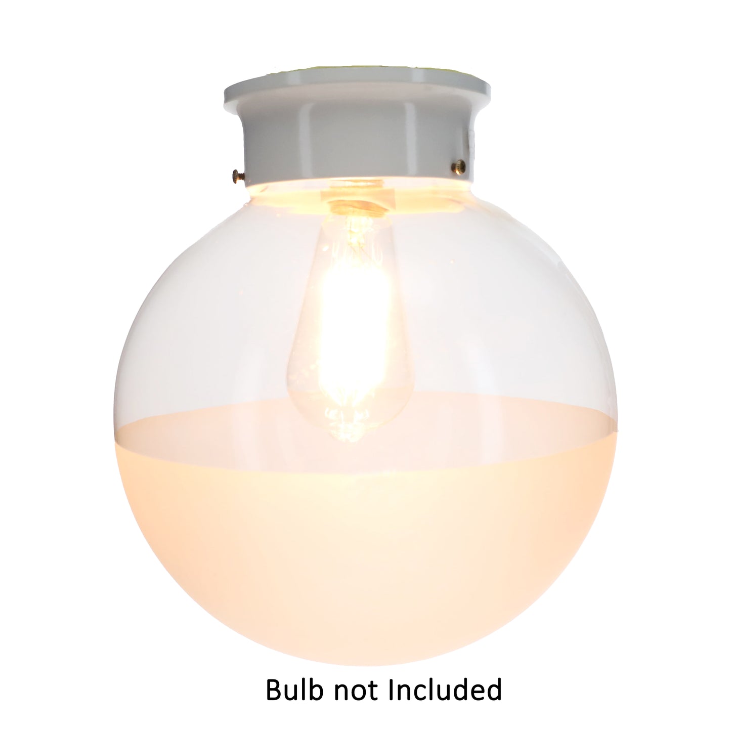 4" Fitter Wired Flush Mount Ceiling Fixture in White Finish & 10" Half-Frost Shade (11876WSH)