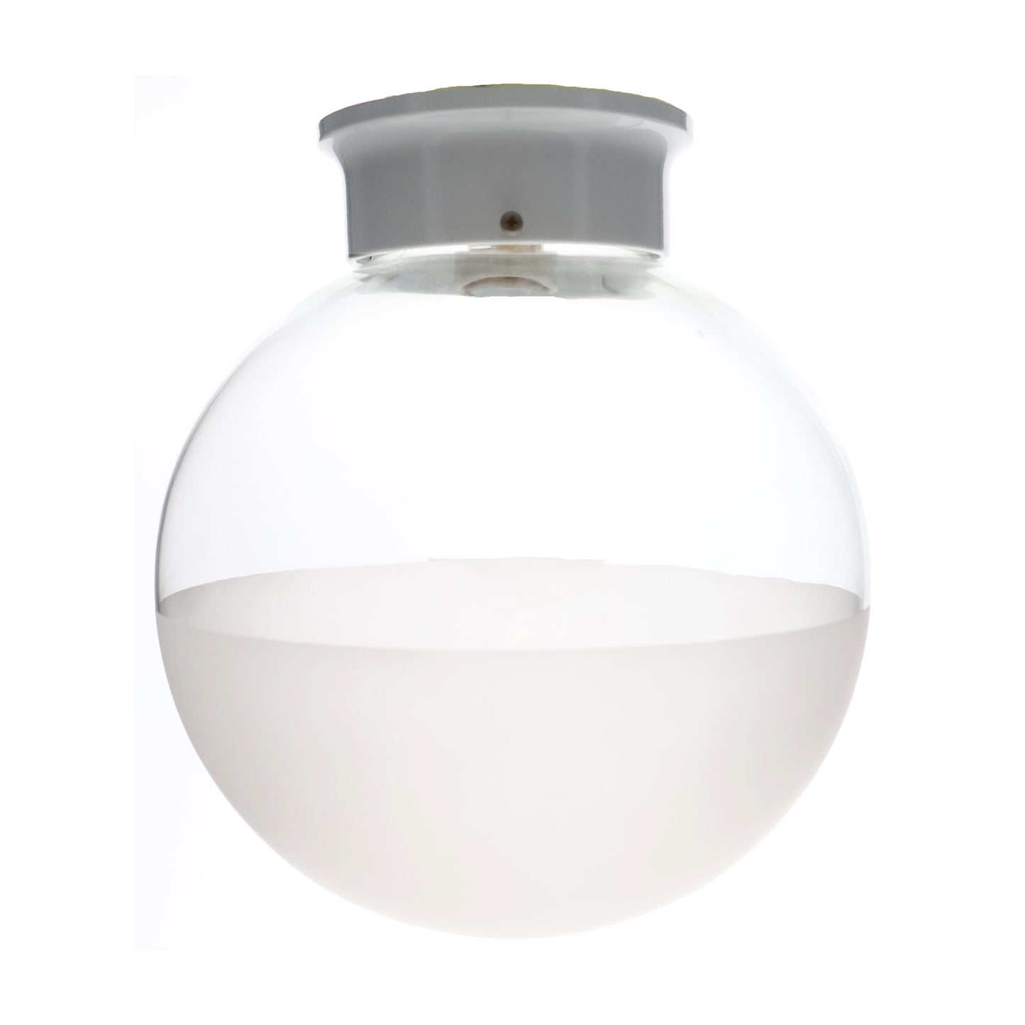 4" Fitter Wired Flush Mount Ceiling Fixture in White Finish & 10" Half-Frost Shade (11876WSH)