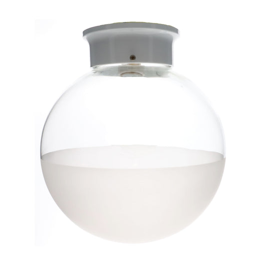 4" Fitter Wired Flush Mount Ceiling Fixture in White Finish & 10" Half-Frost Shade (11876WSH)