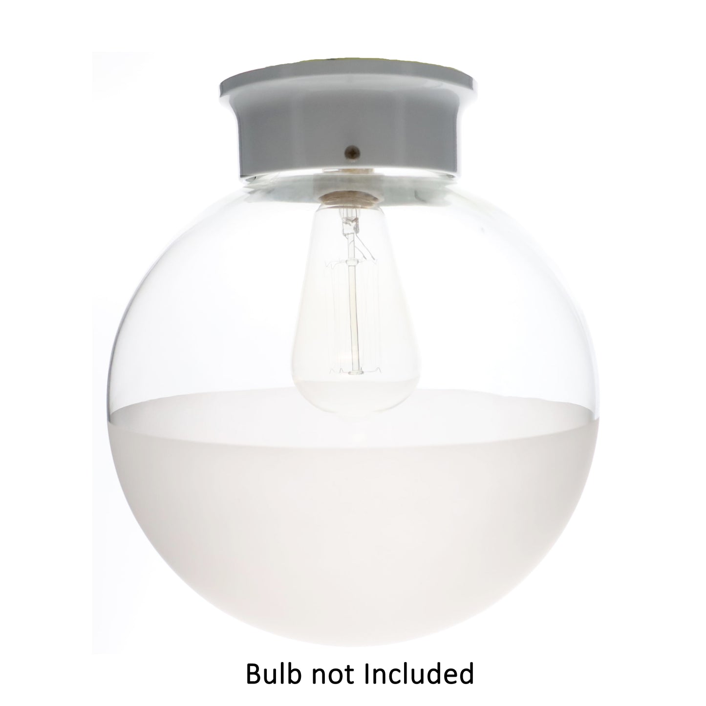 4" Fitter Wired Flush Mount Ceiling Fixture in White Finish & 10" Half-Frost Shade (11876WSH)