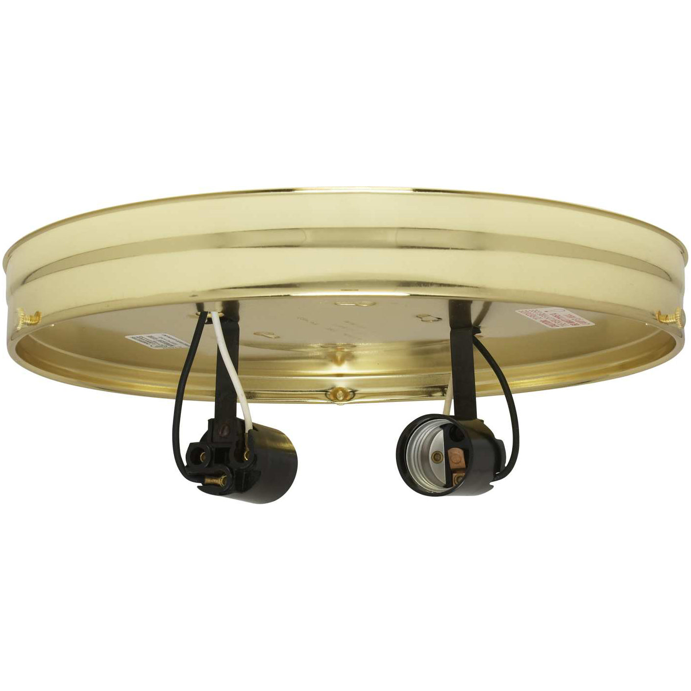 10" Fitter Wired Flush Mount Ceiling Pan Fixture, Brass Finish (69453)