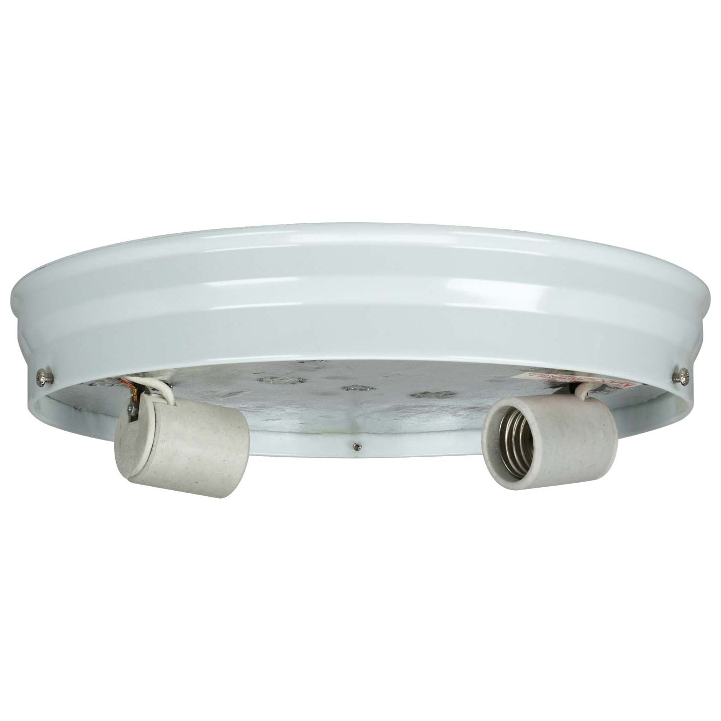 10" Fitter Wired Flush Mount Ceiling Pan Fixture, White Finish (69453W)