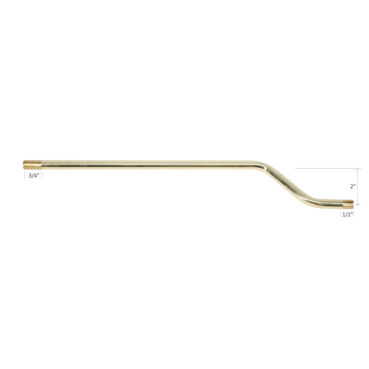 13" Bent Pipe 3/8" Diam., Figurine Assembly, Threaded both ends (12054)