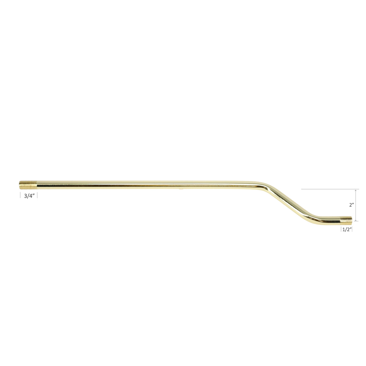 14" Bent Pipe 3/8" Diam., Figurine Assembly, Threaded both ends (12055)