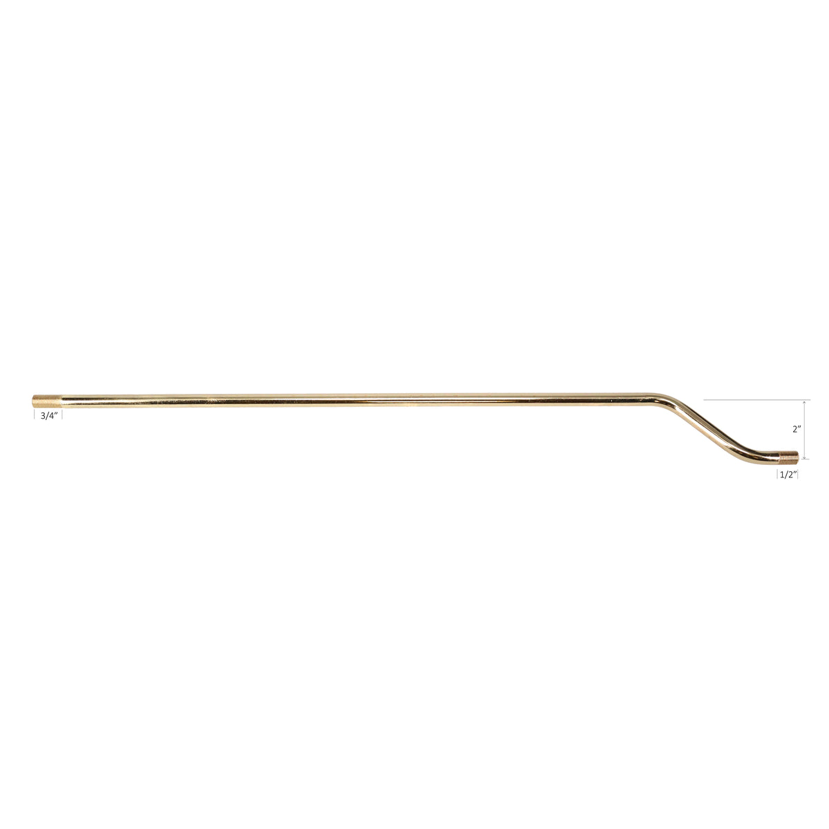 20" Bent Pipe 3/8" Diam., Figurine Assembly, Threaded both ends (12058)