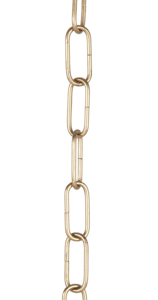 Small, Brass Plated Steel, 10 Gauge Straight-Sided Chain (13157)