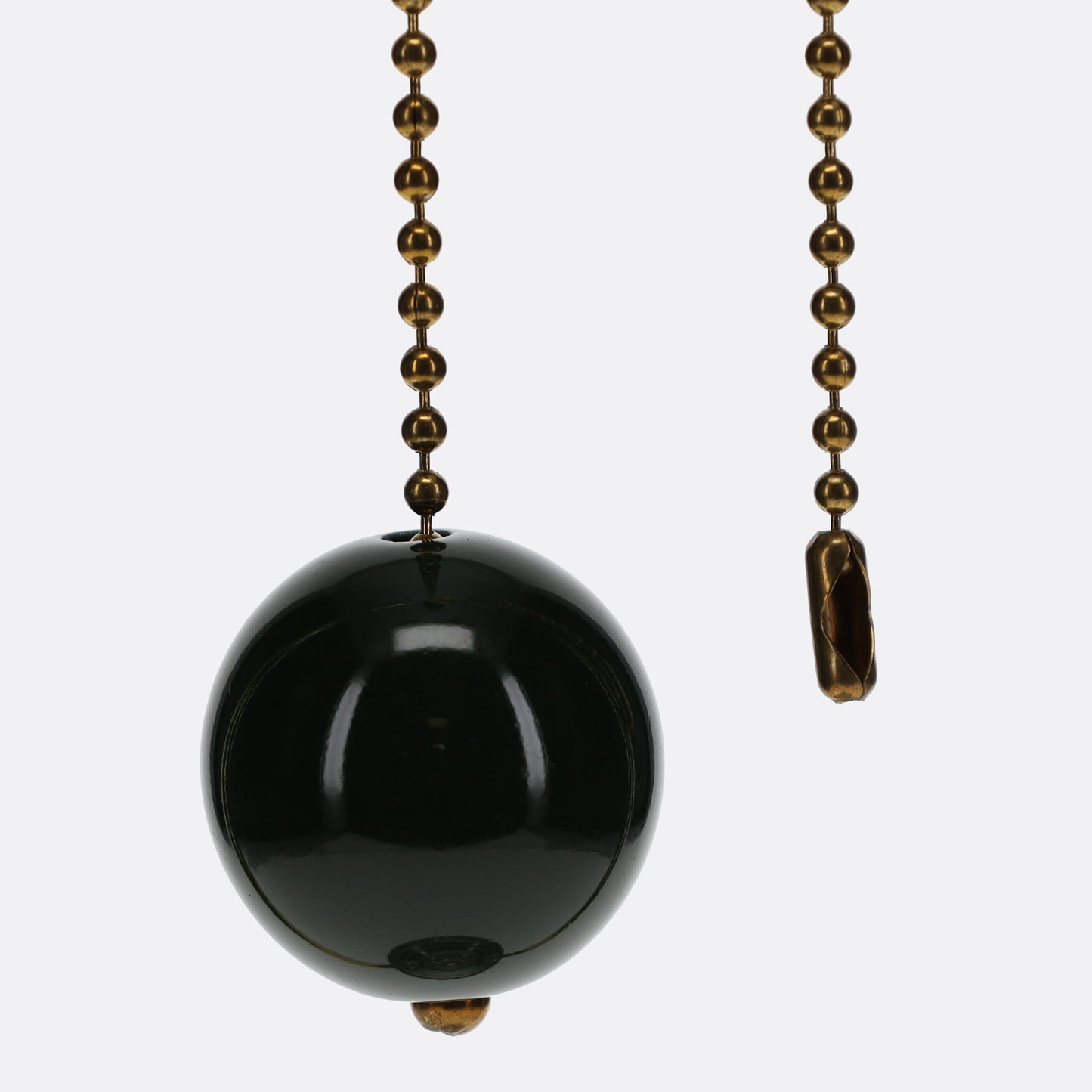 18" Length Brass Pull Chain Dark Green Ceramic Ball Pendant (15010)