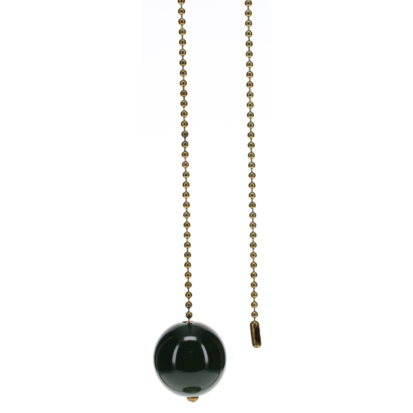18" Length Brass Pull Chain Dark Green Ceramic Ball Pendant (15010)