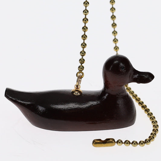 19-1/2" Length Brass Pull Chain Brown Duck Ceramic (15016)