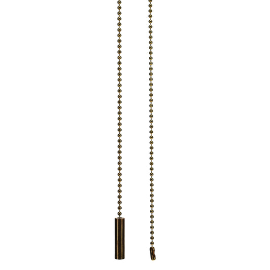 19-1/2" Length Brass Pull Chain Cylinder Pendant (15034)