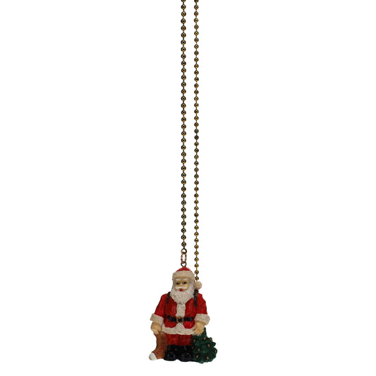 21" Length Brass Pull Chain Christmas Santa Claus (15039)