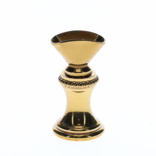 1.2" Tall Brass Finial Base Goblet, Darker Brass Finish, 1/4-27F Tap (15097D)