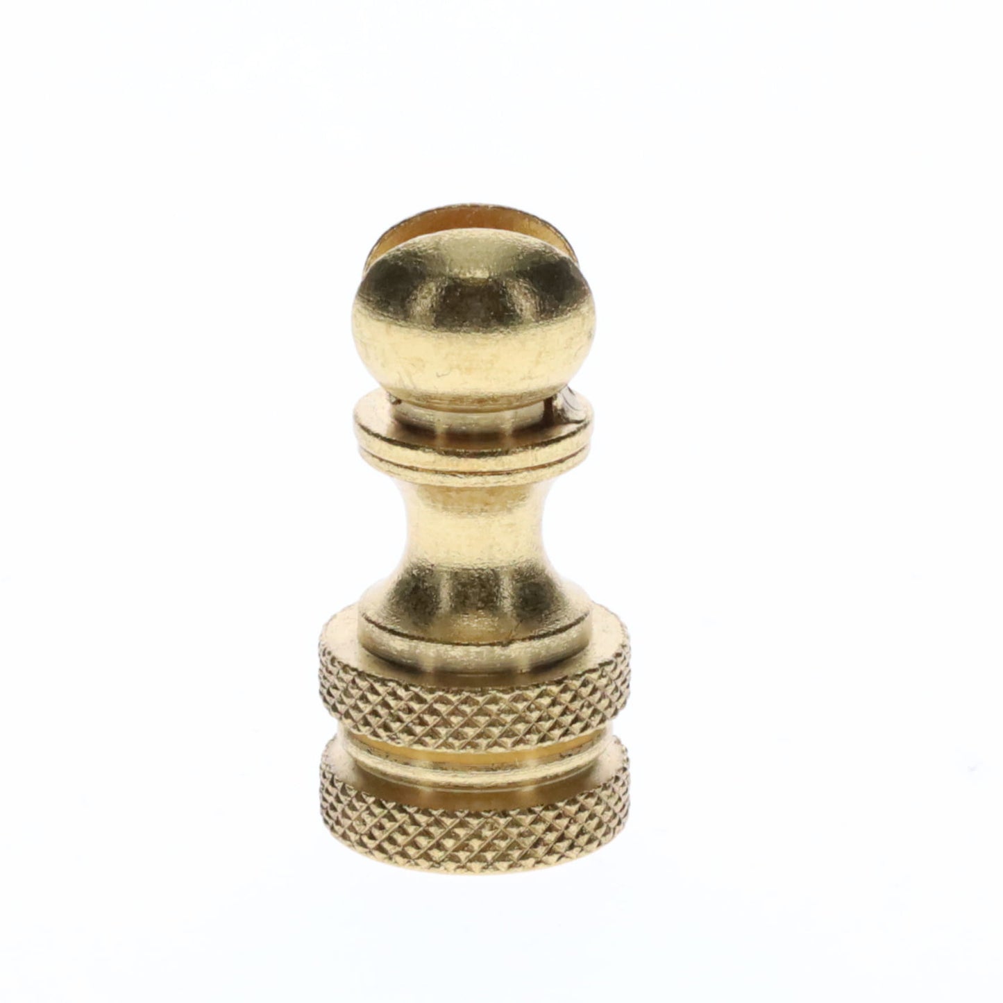 1.2" Tall Brass Finial Base, Cutout Opening, Unfinished, 1/4-27F Tap (15098)