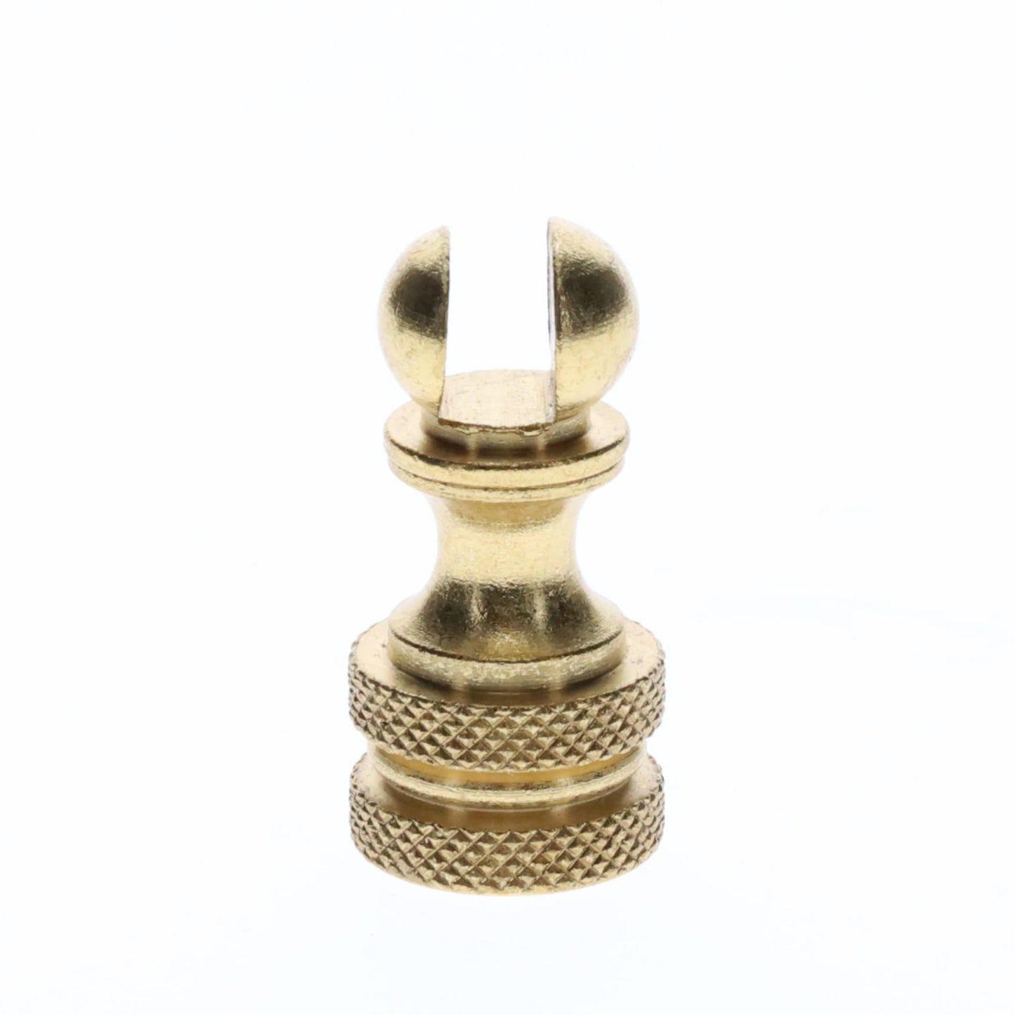 1.2" Tall Brass Finial Base, Cutout Opening, Unfinished, 1/4-27F Tap (15098)