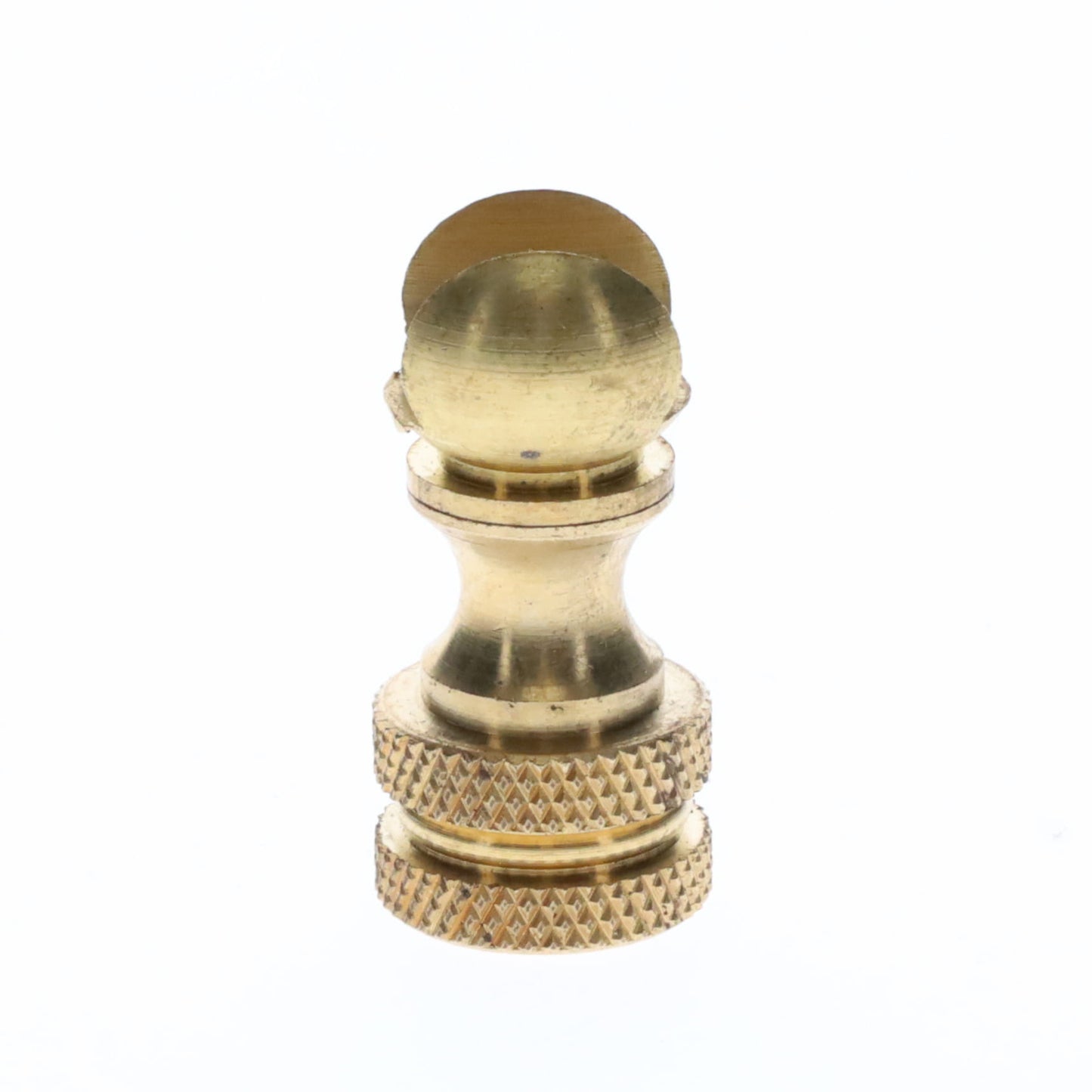 1.2" Tall Brass Finial Base, Cutout Opening, Unfinished, 1/4-27F Tap (15099)