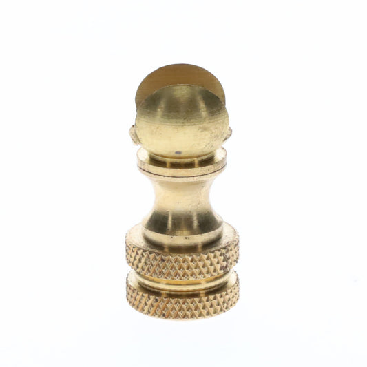 1.2" Tall Brass Finial Base, Cutout Opening, Unfinished, 1/4-27F Tap (15099)