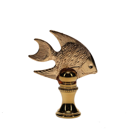 2" Tall Brass Finial Tropical Fish 1/4-27F Tap (15109)