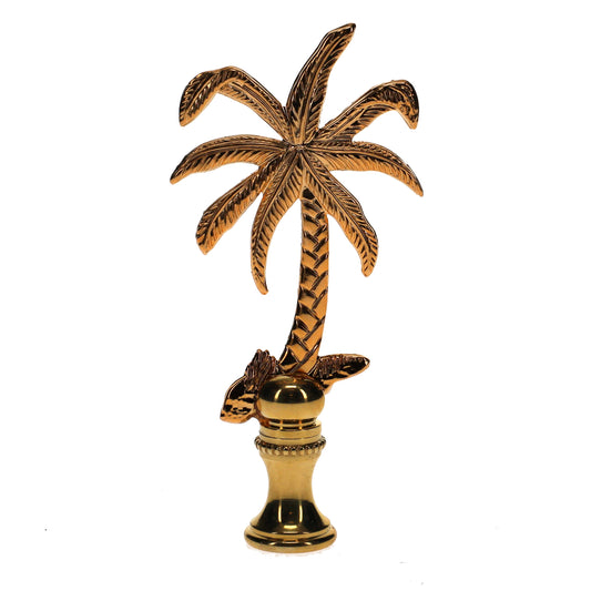 3-1/2" Tall Brass Finial Palm Tree 1/4-27F Tap (15110)