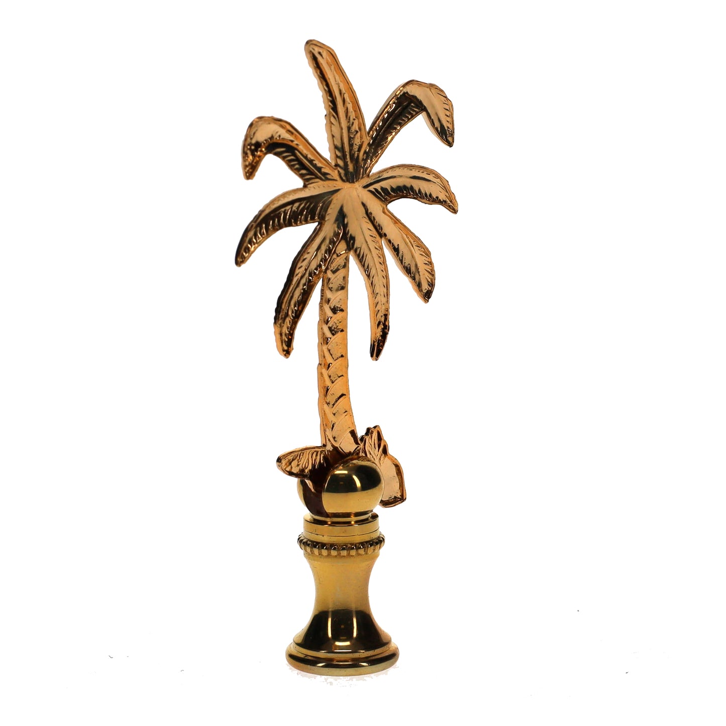 3-1/2" Tall Brass Finial Palm Tree 1/4-27F Tap (15110)