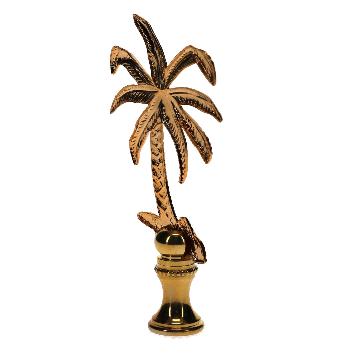 3-1/2" Tall Brass Finial Palm Tree 1/4-27F Tap (15110)