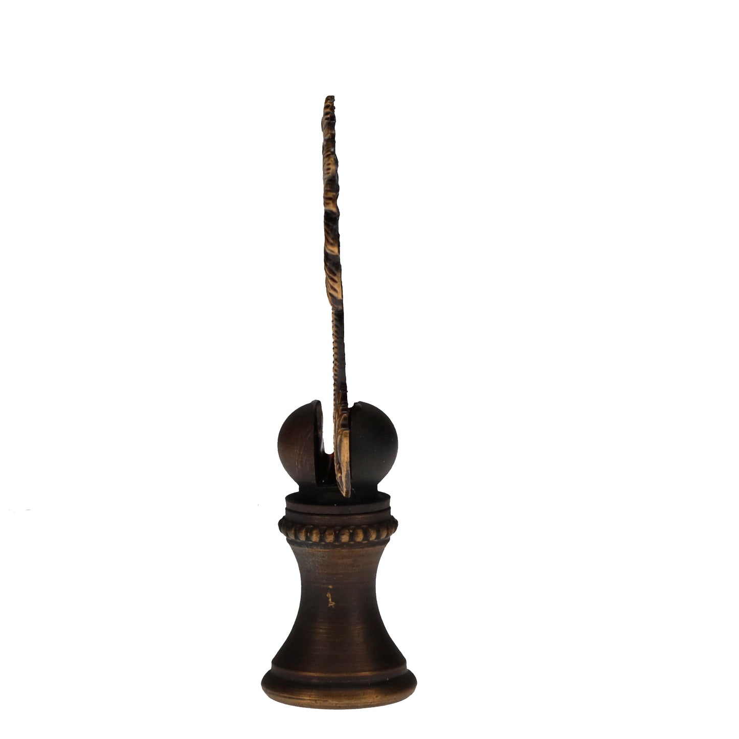 2-3/8" Tall Brass Finial Palm Trees Dark Bronze Finish 1/4-27F Tap (15112)