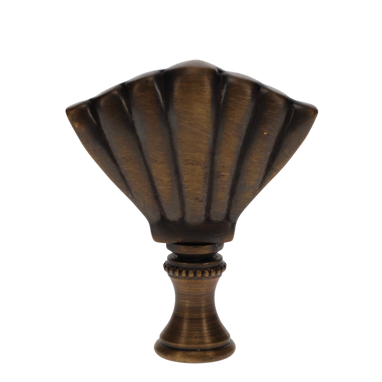 2-1/4" Tall Brass Finial Clam Shell, Dark Bronze Finish 1/4-27F Tap (15115)