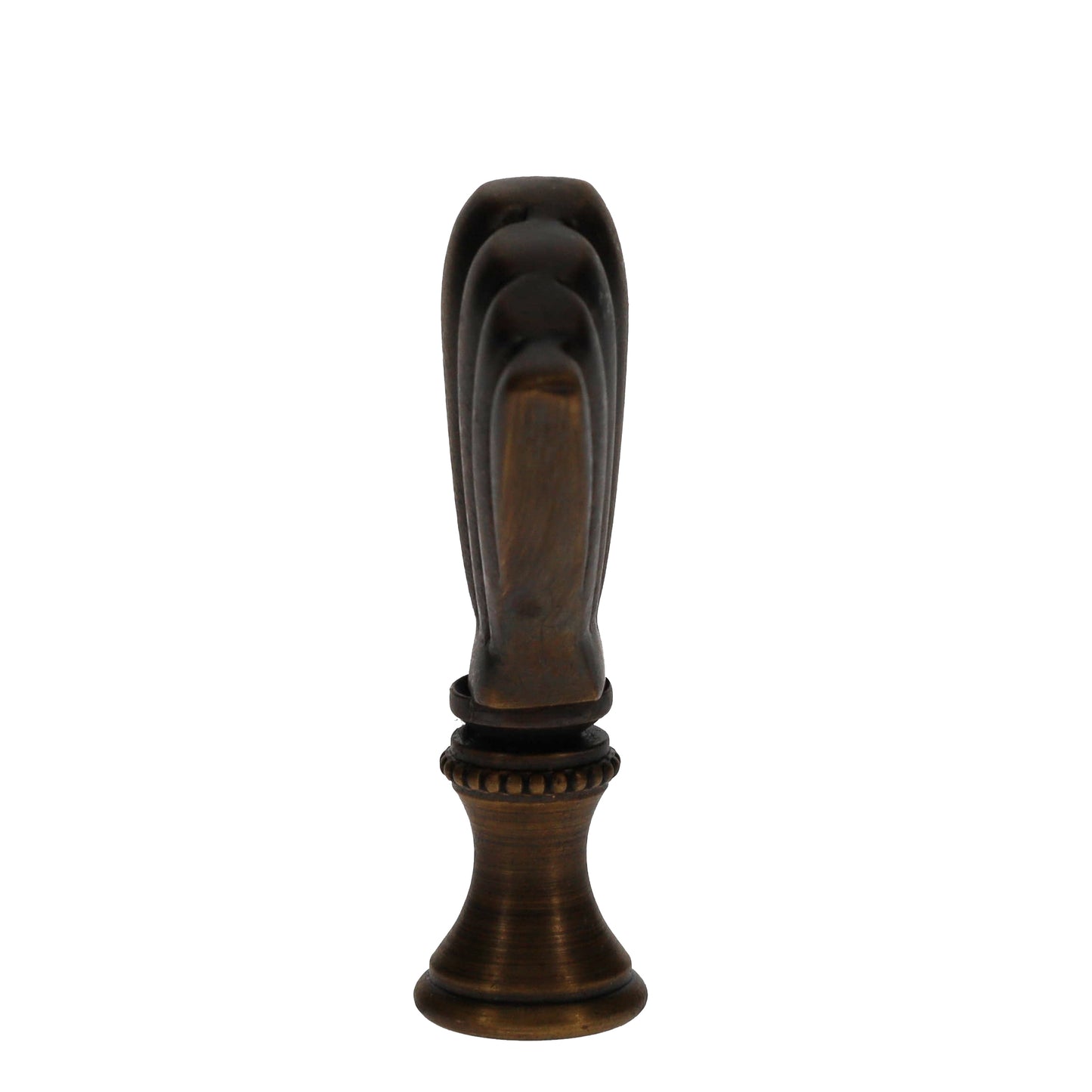 2-1/4" Tall Brass Finial Clam Shell, Dark Bronze Finish 1/4-27F Tap (15115)