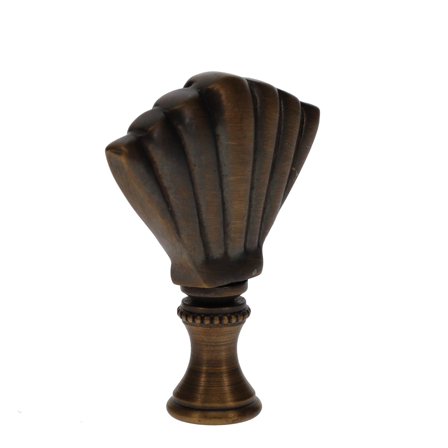 2-1/4" Tall Brass Finial Clam Shell, Dark Bronze Finish 1/4-27F Tap (15115)