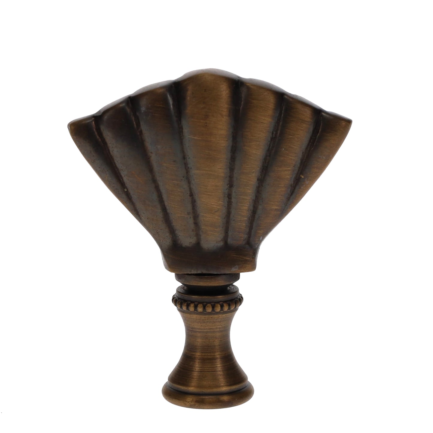 2-1/4" Tall Brass Finial Clam Shell, Dark Bronze Finish 1/4-27F Tap (15115)